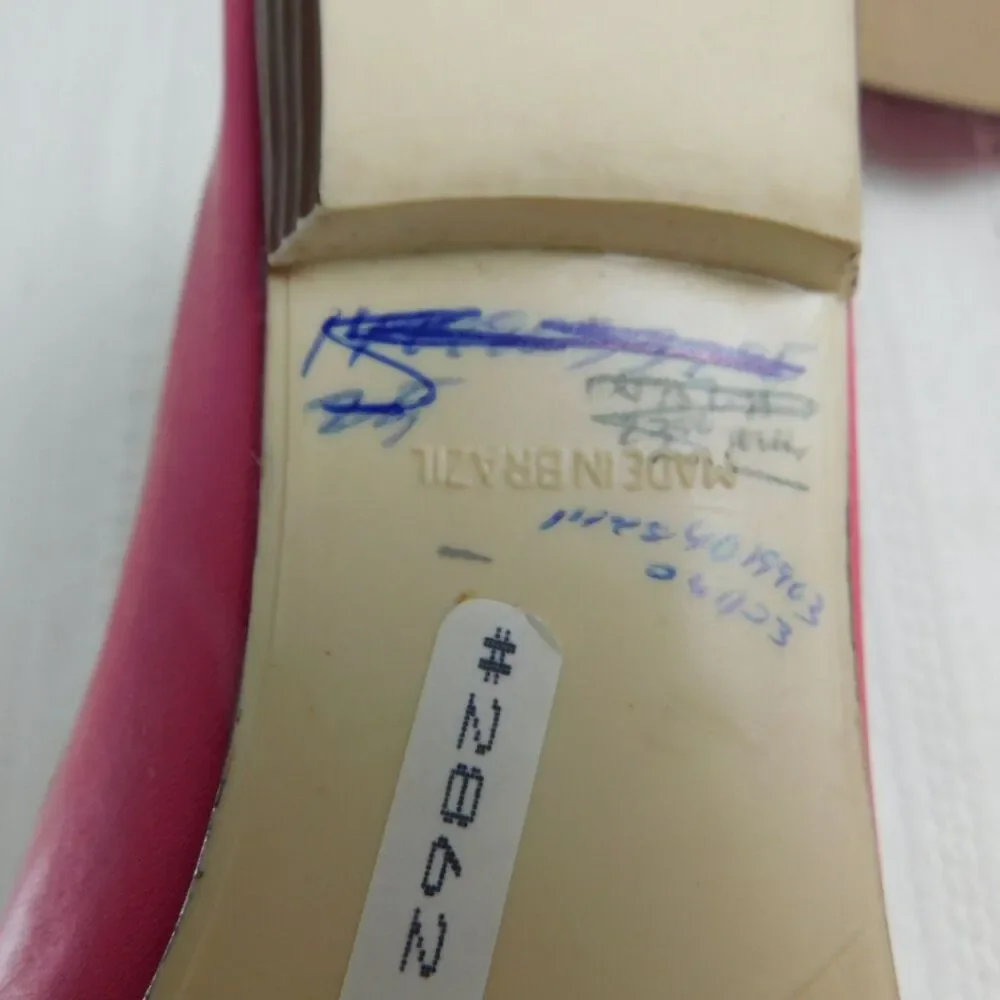 Brass Plum Shoes Nordstrom NEW 7-7.5 Vintage Hot Pink Flats Fuchsia Leather 8.5